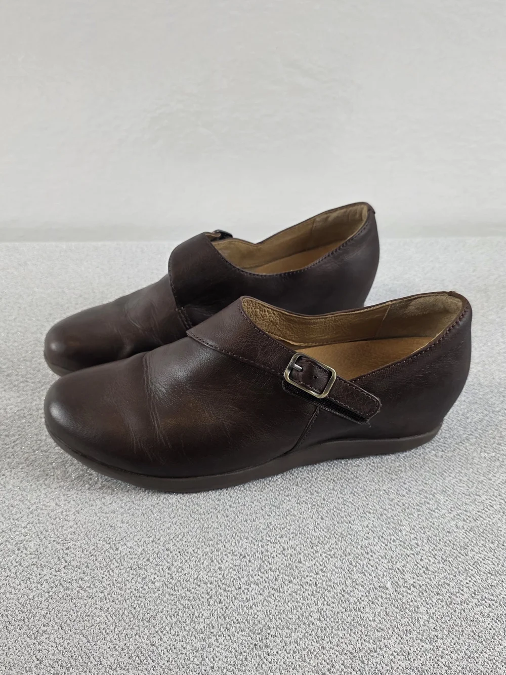 Dansko Marisa Hidden Wedge Oxford Shoes Brown Leather Women's 39/8.5-9